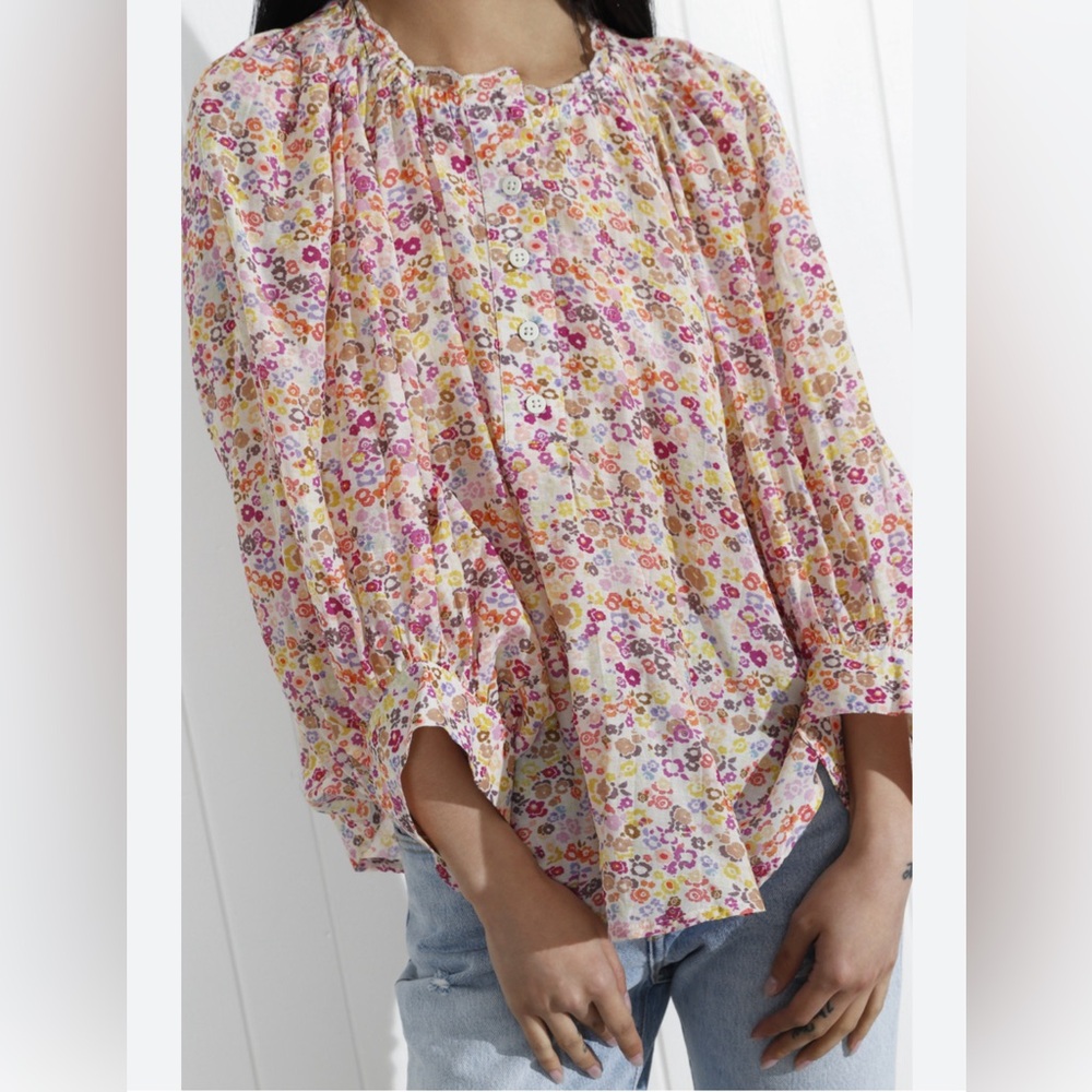 Apiece Apart Everlasting Floral Balloon Sleeved Blouse - Sz 2